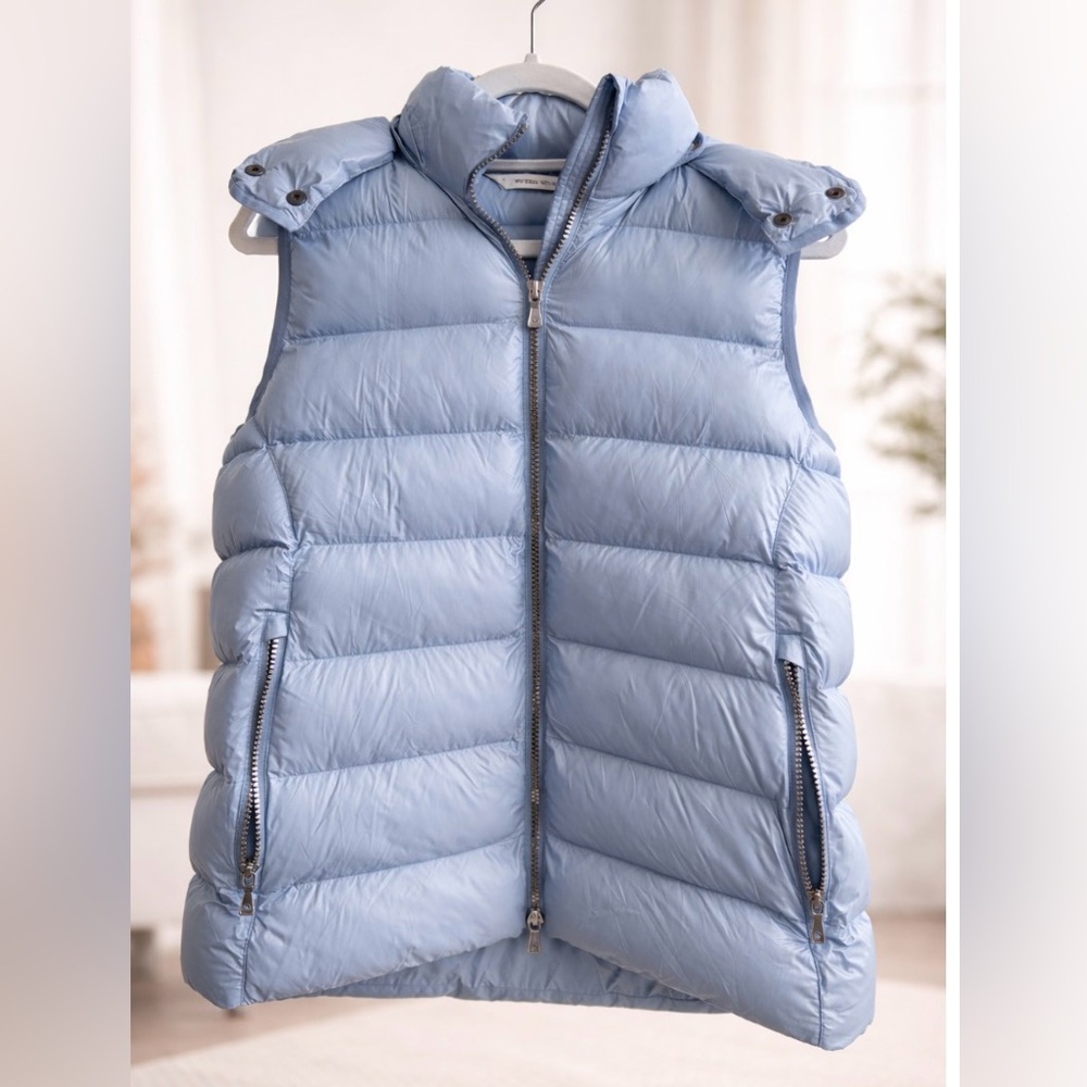 NWT Peter Millar Sky Blue Women's Hooded Quilted Puffer Vest